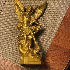 Gold San Miguel Arcangel STATUE 12.5 in tall